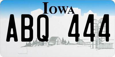 IA license plate ABQ444