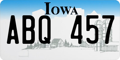 IA license plate ABQ457