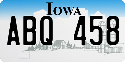 IA license plate ABQ458