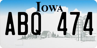 IA license plate ABQ474