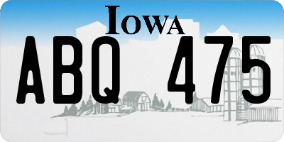 IA license plate ABQ475