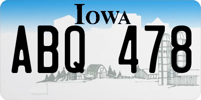 IA license plate ABQ478