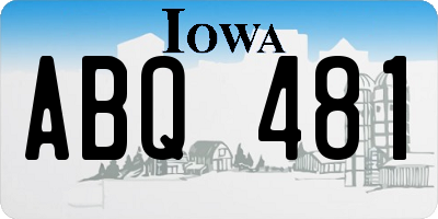 IA license plate ABQ481