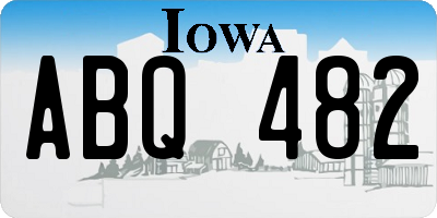 IA license plate ABQ482