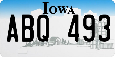 IA license plate ABQ493