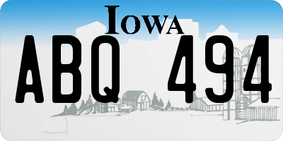 IA license plate ABQ494