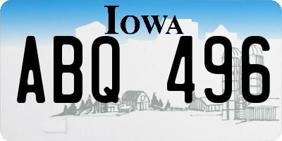 IA license plate ABQ496