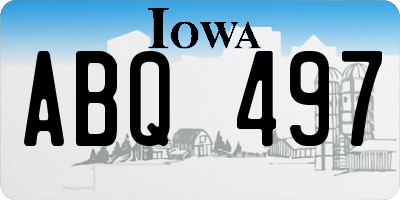 IA license plate ABQ497
