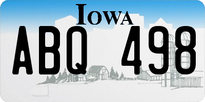 IA license plate ABQ498
