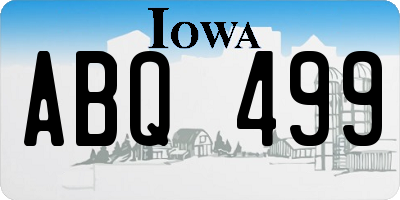 IA license plate ABQ499