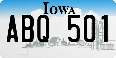IA license plate ABQ501