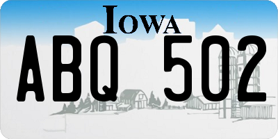 IA license plate ABQ502