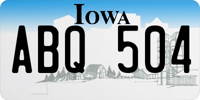 IA license plate ABQ504