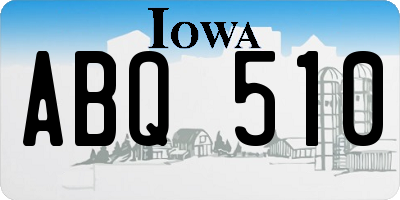 IA license plate ABQ510