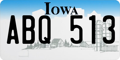IA license plate ABQ513