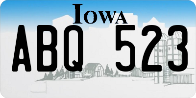IA license plate ABQ523
