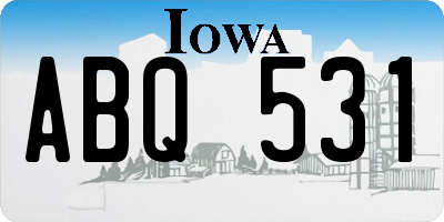 IA license plate ABQ531