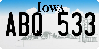 IA license plate ABQ533
