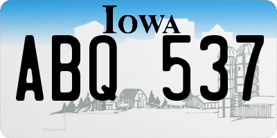 IA license plate ABQ537