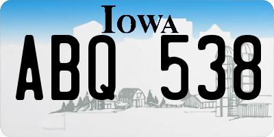 IA license plate ABQ538