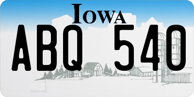 IA license plate ABQ540