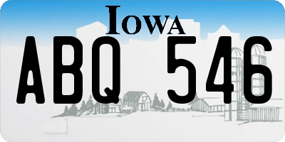 IA license plate ABQ546