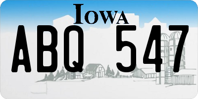 IA license plate ABQ547