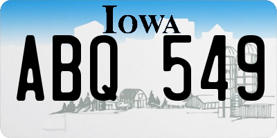 IA license plate ABQ549