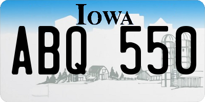 IA license plate ABQ550