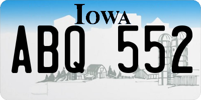 IA license plate ABQ552