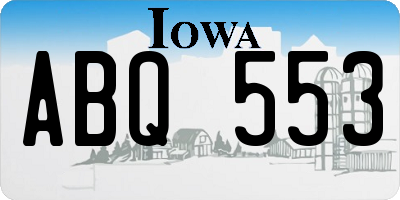 IA license plate ABQ553