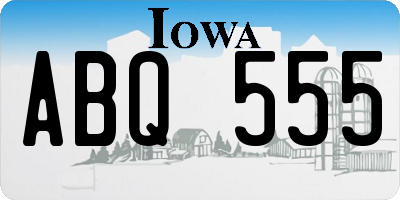 IA license plate ABQ555