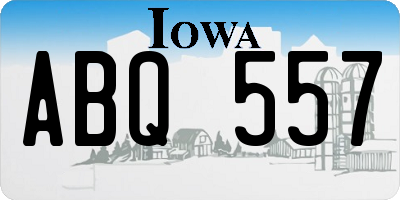 IA license plate ABQ557