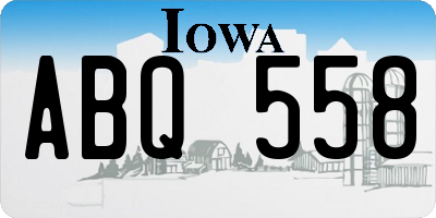 IA license plate ABQ558