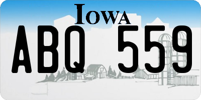 IA license plate ABQ559