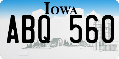 IA license plate ABQ560