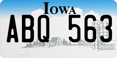 IA license plate ABQ563