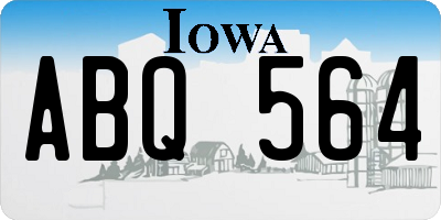 IA license plate ABQ564