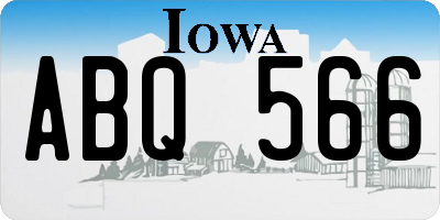 IA license plate ABQ566