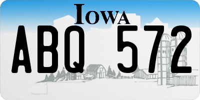 IA license plate ABQ572