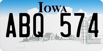 IA license plate ABQ574