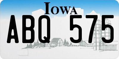 IA license plate ABQ575