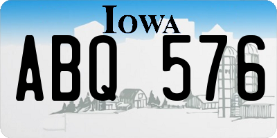 IA license plate ABQ576
