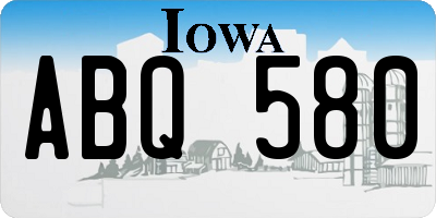 IA license plate ABQ580