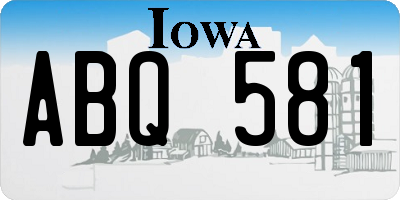 IA license plate ABQ581