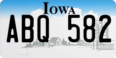 IA license plate ABQ582
