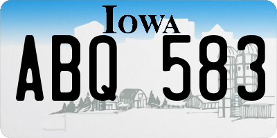 IA license plate ABQ583