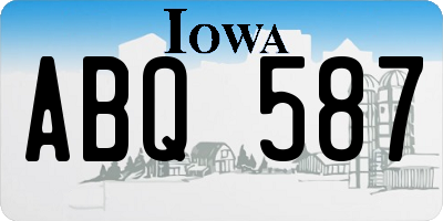 IA license plate ABQ587