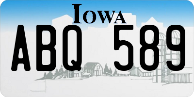 IA license plate ABQ589