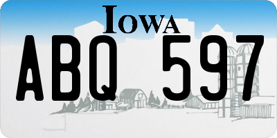 IA license plate ABQ597